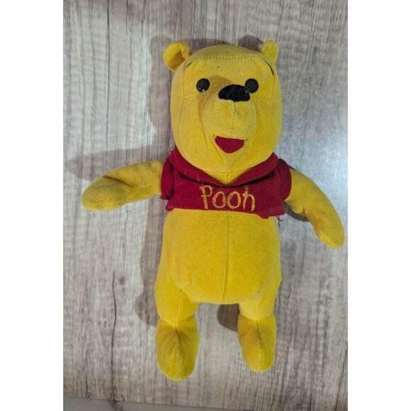 Winnie The Pooh Plush Toy With Red Shirt 11" Tall Disney Classic Cuddly Bear - Picture 4 of 8